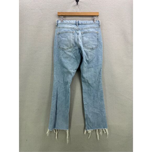 Everlane Womens Light Faded Blue Raw Hem Straight Leg Kick Crop Denim Jeans Size - Picture 4 of 12